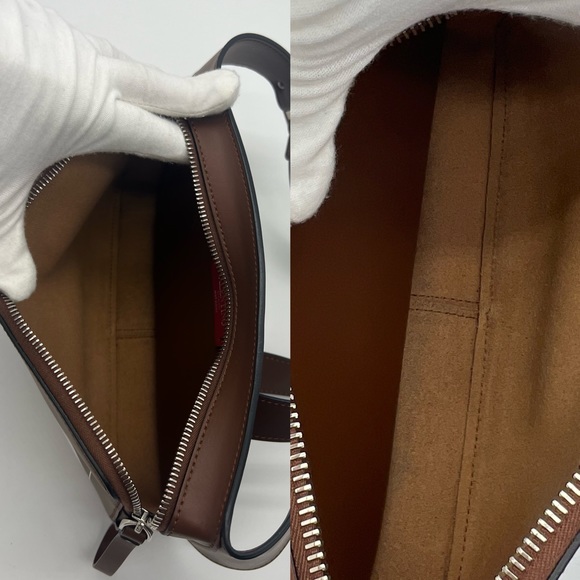 ❌SOLD❌Authentic Valentino Garavani rockstud VLTN Brown leather belt bag - Picture 12 of 17